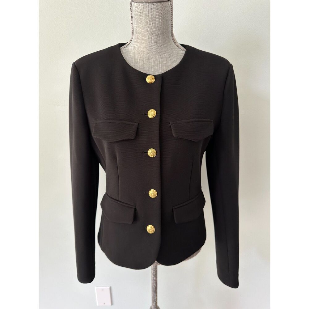 Veronica Beard Kensington Tailored Knit Jacket Black Women's size M Blazer